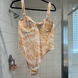 Abercrombie & Fitch Tan and Cream Swimsuit